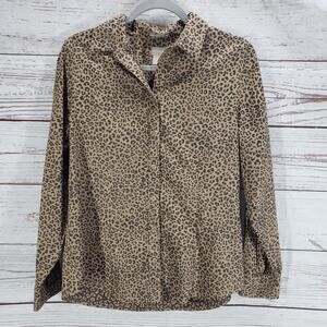 Chico's Women's Brown Animal Print No-Iron Coolmax All Season Top Size 0